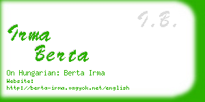 irma berta business card
